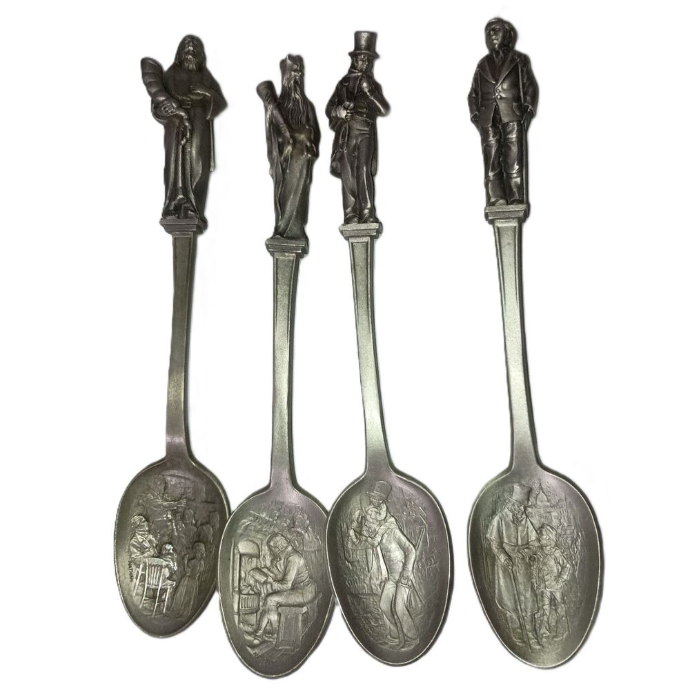 ADOLFIO PROCOPIO: Decorative Pewter Spoon Collection, Set of 12 - Picture 4 of 5
